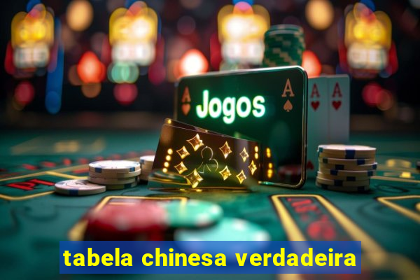 tabela chinesa verdadeira