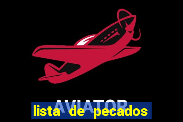 lista de pecados para confessar