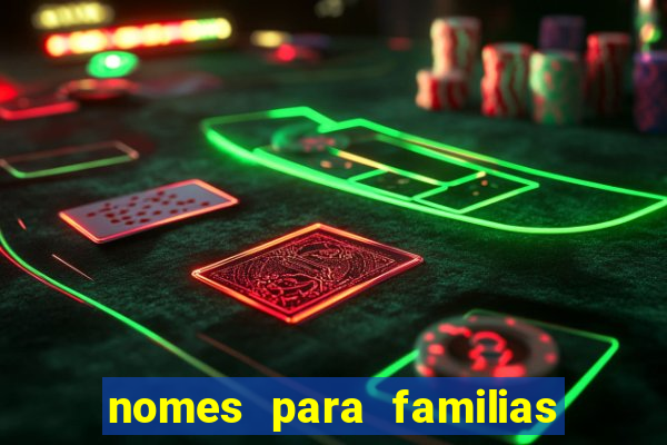 nomes para familias em jogos